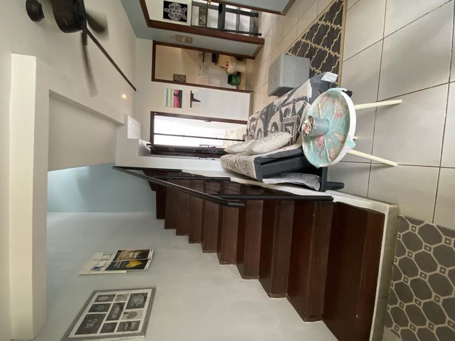 The living room and stairs at Casa Sol